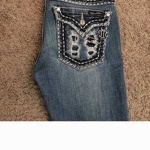 Miss Me Distressed Blue Jeans